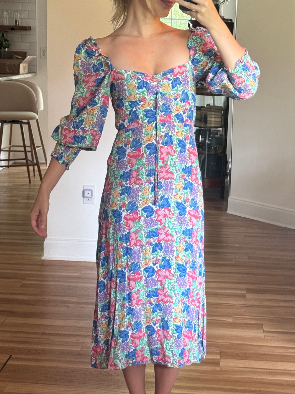 Floral Faithfull The Brand Midi Dress in Multicolor Cottagecore